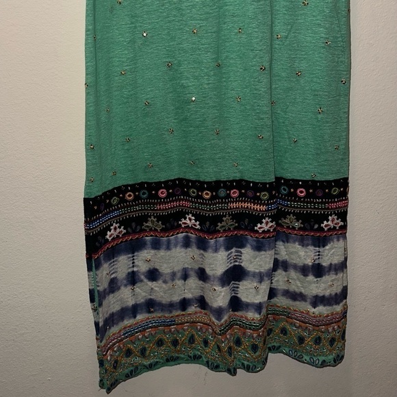 Calypso St. Barth women’s boho beaded tie dye linen maxi dress S festival - Picture 10 of 16